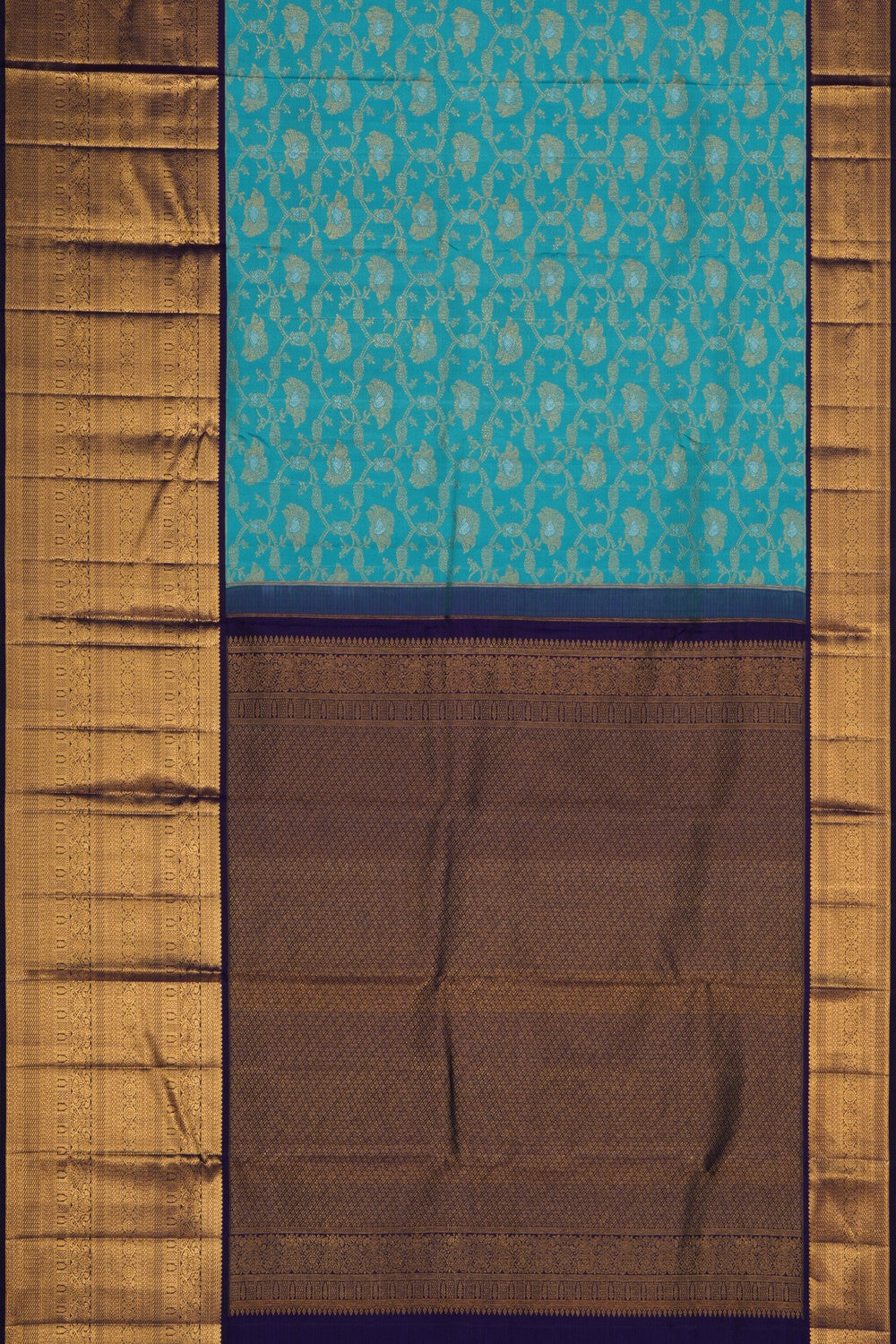 Image of Kanchipattu Brocade Blue Saree